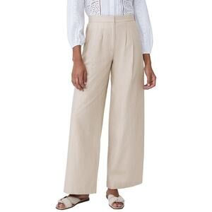 J‎ McLaughlin Womens Wide Leg Pants Size 0 Beige Modal Blend Beachy Lightweight